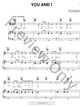 You and I piano sheet music cover